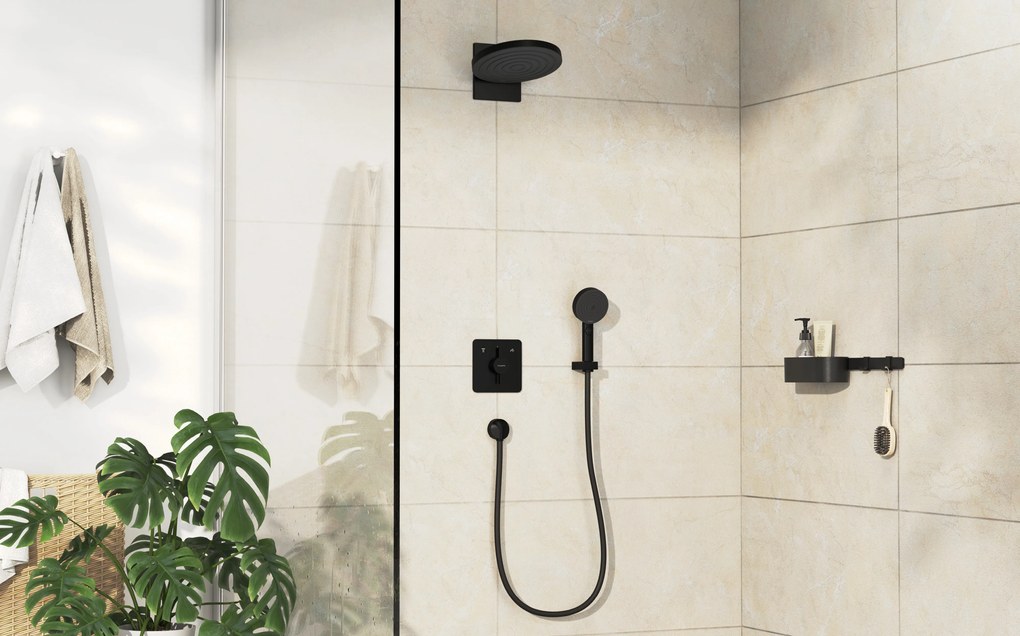 Hansgrohe DuoTurn Q, batéria pod omietku pre 2 spotrebiče, čierna matná, HAN-75414670