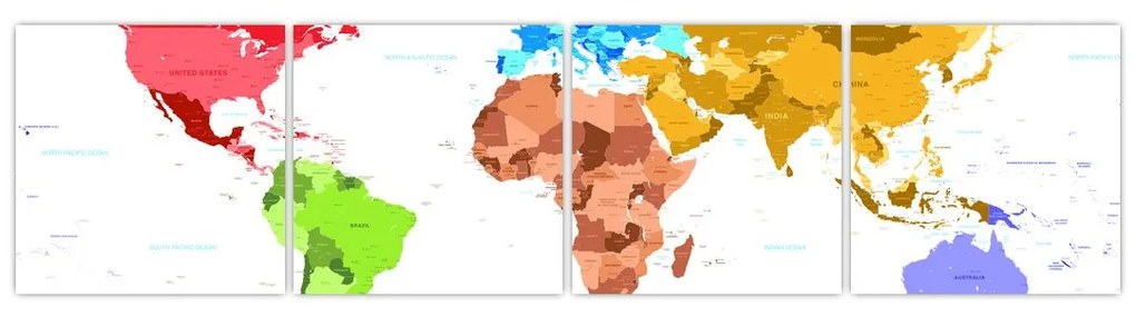 Obraz - farebná mapa sveta