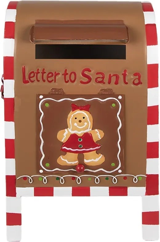 Hnedá kovová dekoračná schránka Letter to Santa - 22*18*34 cm