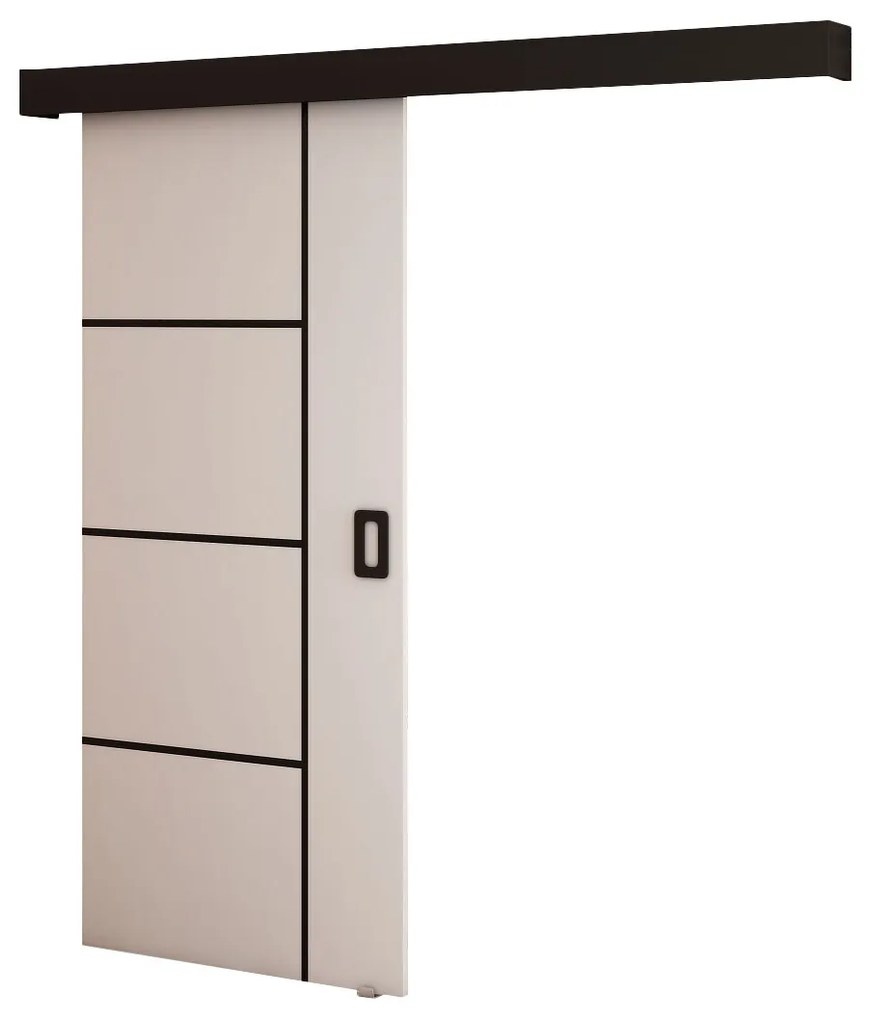 Posuvné dvere 90 cm Bethany V (biela matná + čierna matná). Akcia -23%. Vlastná spoľahlivá doprava až k Vám domov. 1043496