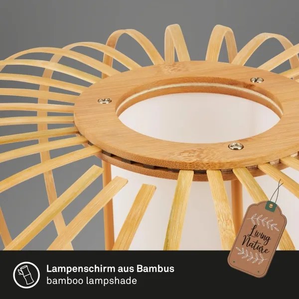 Briloner 1759011 - Stojacia lampa 1xE27/10W/230V bambus/čierna