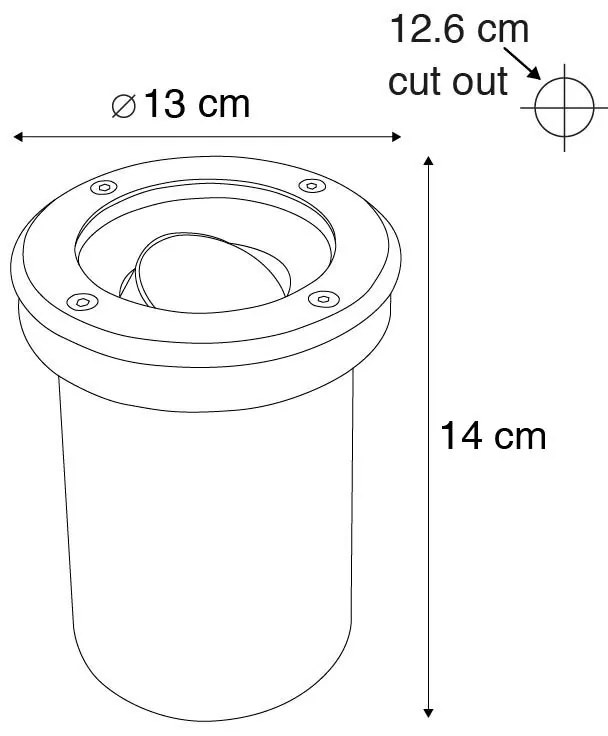 Moderné vonkajšie zemné bodové svetlo čierne nastaviteľné IP65 - Delux