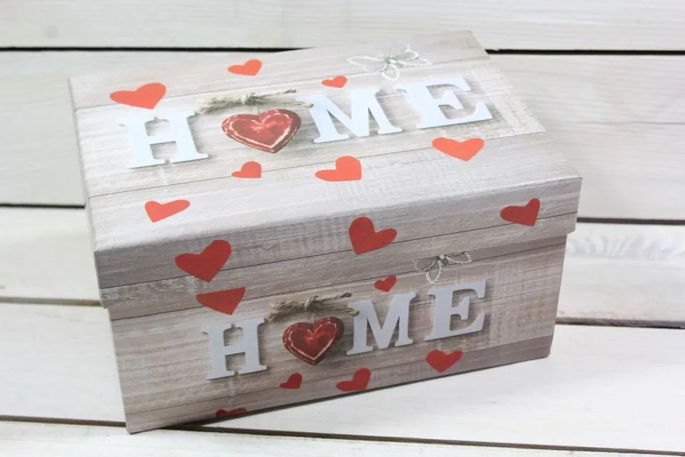 Darčeková krabica "HOME" 22x15 cm v: 11,5 cm