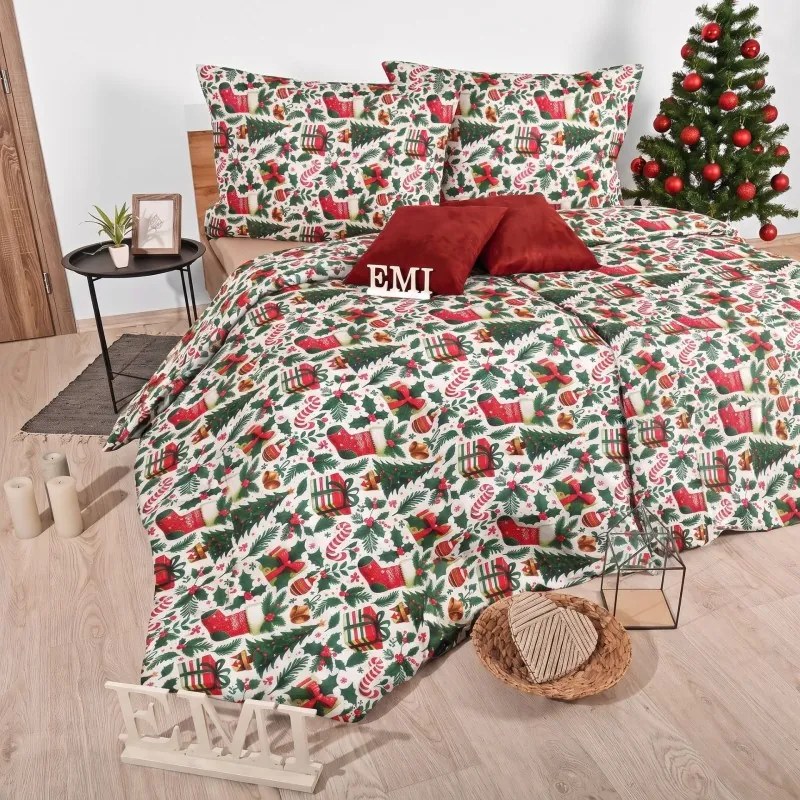Vianočné obliečky Holly Jolly EMI, Štandardný set jednolôžko obsahuje 1x 140x200 + 1x 70x90