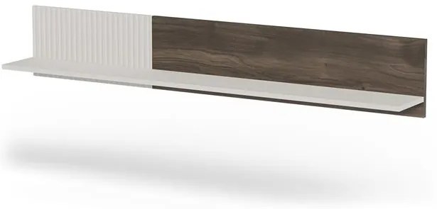 Nástěnná police Random 150 cm kašmír/ořech