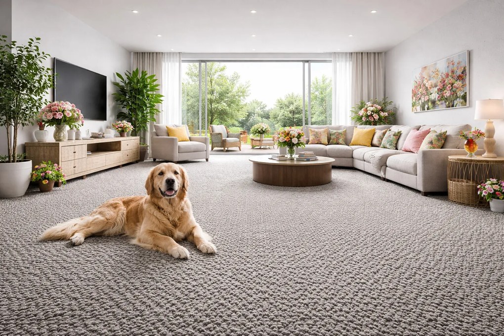 Metrážny koberec Avila 9485, na mieru, šíře 4m,5m, šedá, filc, obývacia izba, Timzo