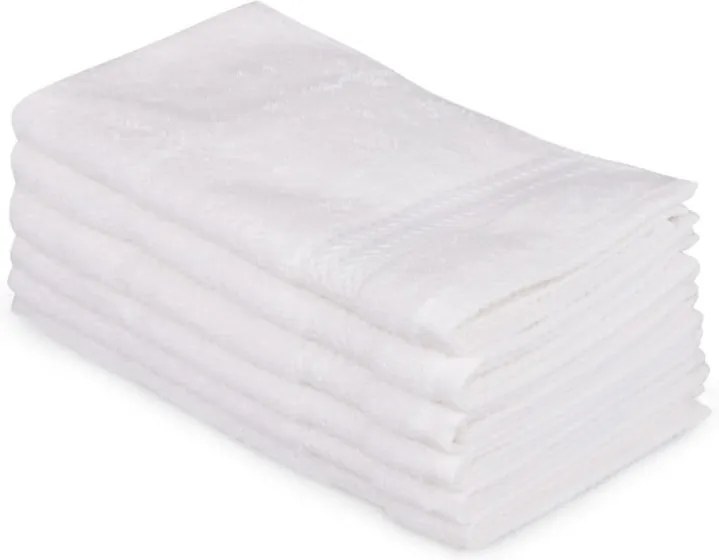 Súprava 6 bielych bavlnených uterákov Madame Coco Lento Puro, 30 × 50 cm