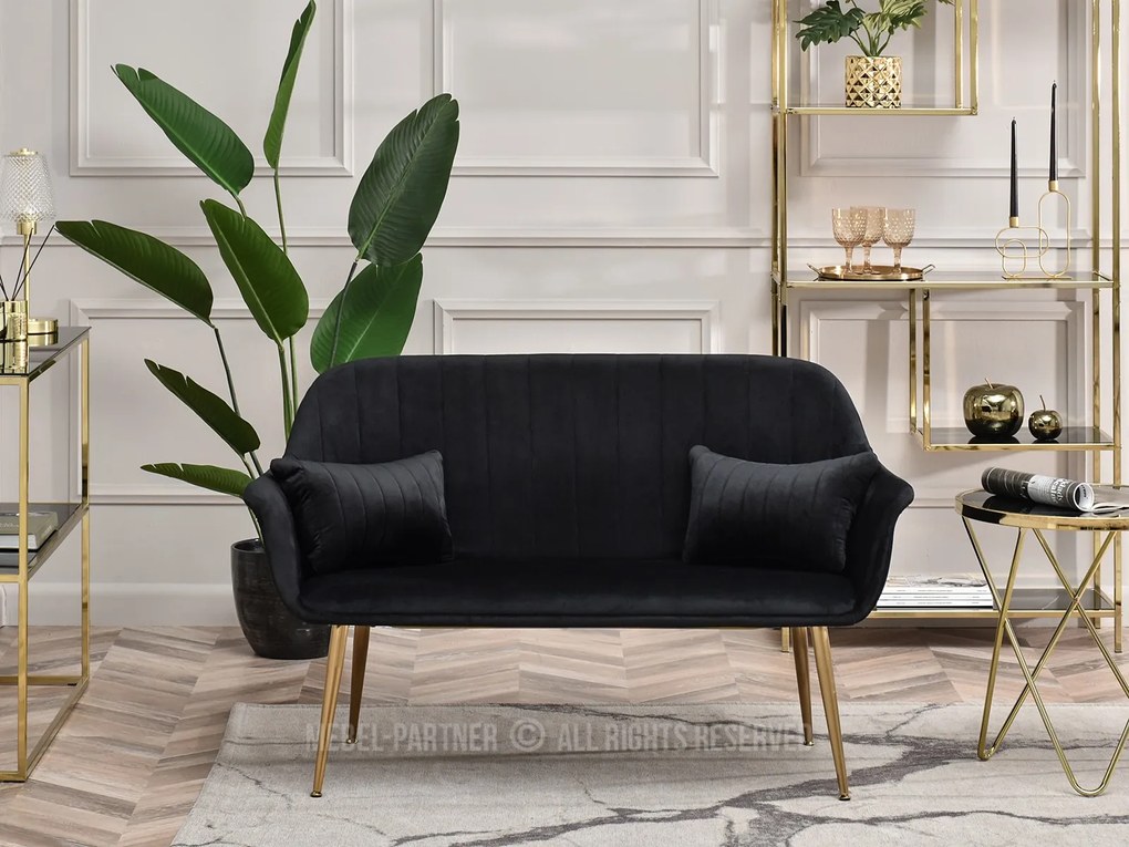 Pohovka Osmol S (čierna + zlatá). Akcia -21%. Vlastná spoľahlivá doprava až k Vám domov. 1111415