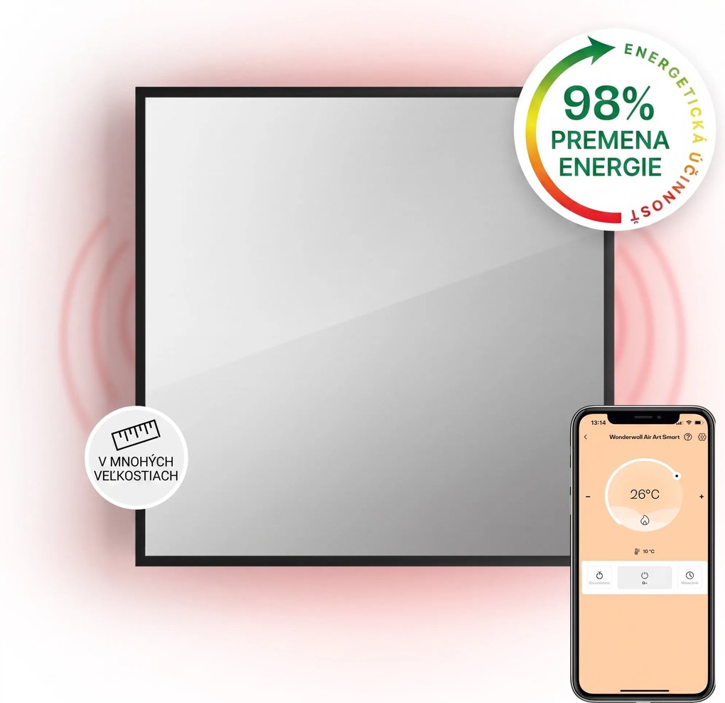 Klarstein La Palma 500 smart, infračervený ohrievač 2 v 1, 60 x 60 cm, 500 W, zrkadlová predná časť