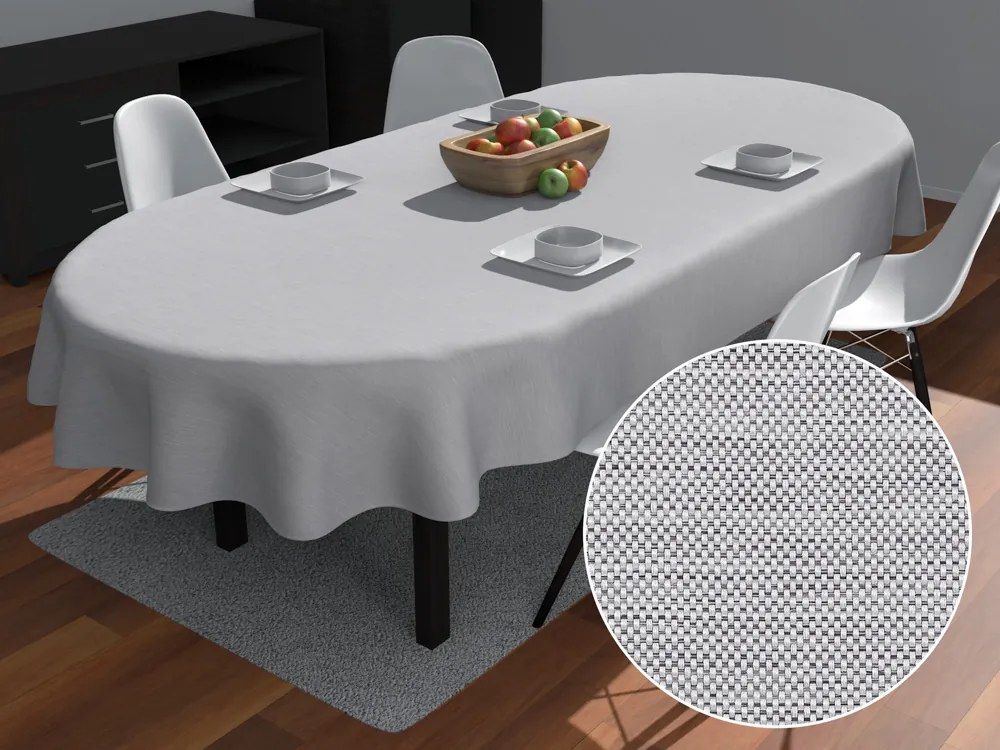 Biante Teflónový oválny obrus TF-067 Sivý režný 50x100 cm