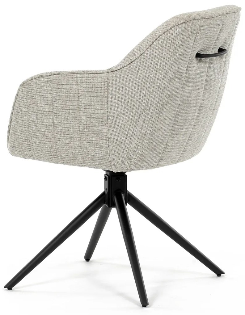 Autronic - Židle jídelní a konferenční, krémová látka, černé kovové nohy, otočný mechanismus - HC-536 CRM2 AKCE