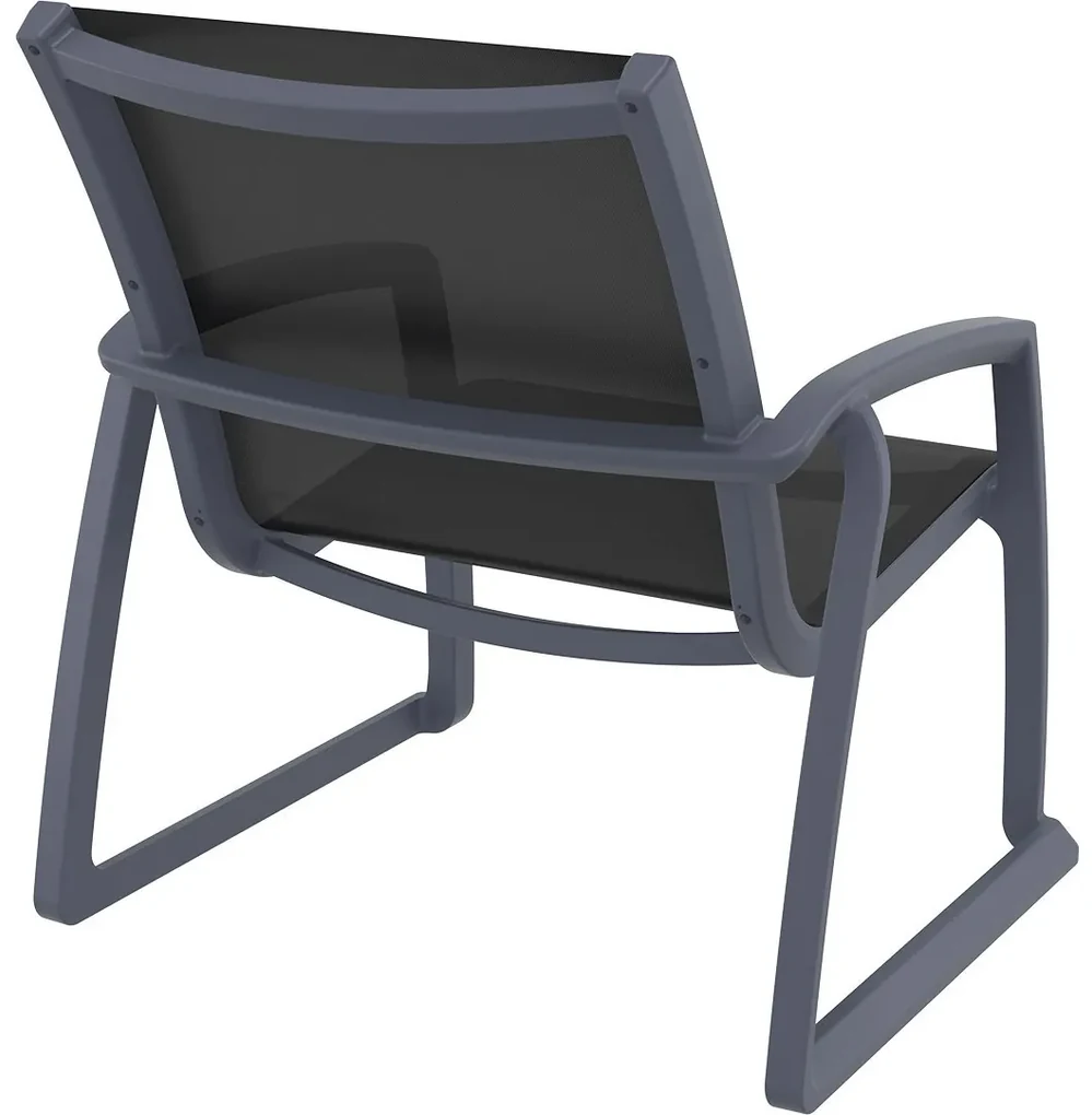 PACIFIC LOUNGE záhradné kreslo s podrúčkami black
