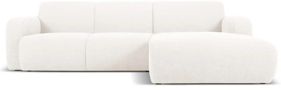 Biela rohová pohovka z textílie bouclé (pravý roh) Molino – Micadoni Home