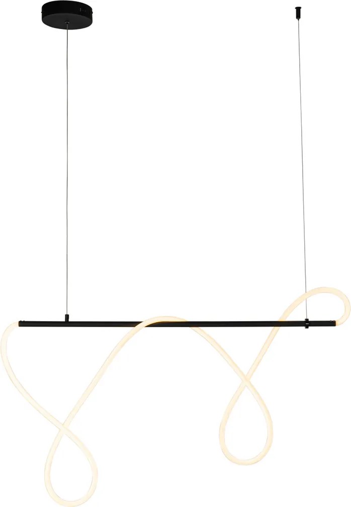 Dizajnové závesné svietidlo čierne vrátane LED 3-stupňový stmievač - Danisha