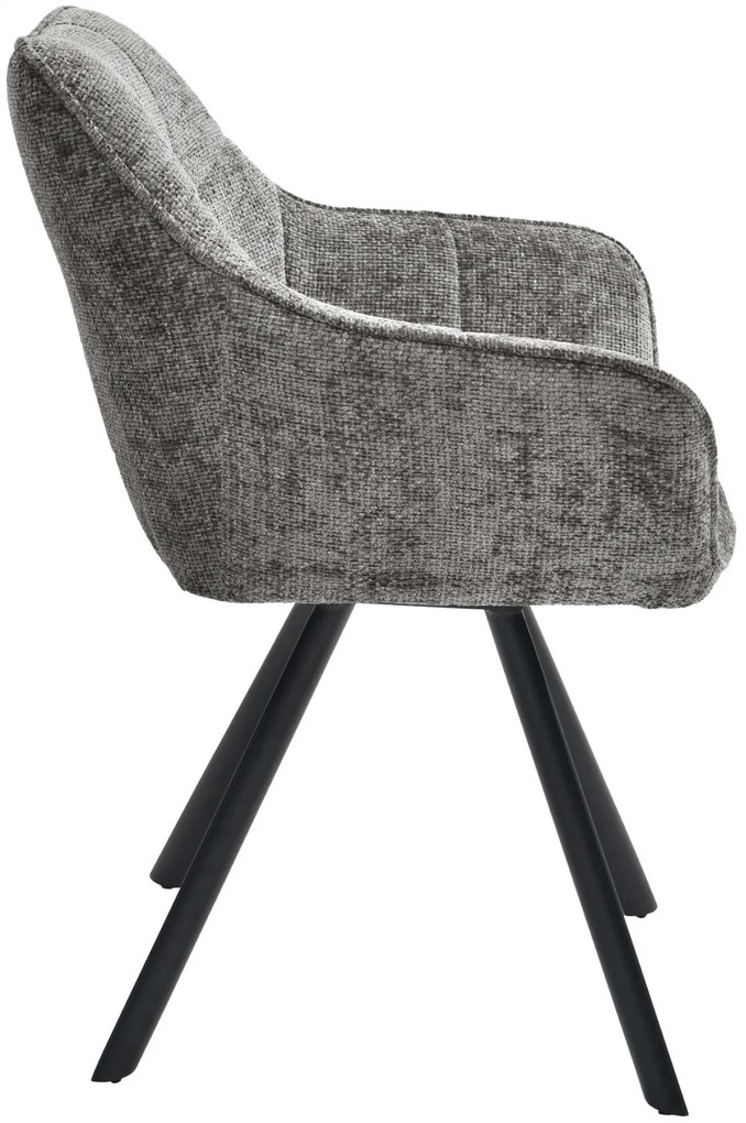 Jedálenská stolička Scott - látka - Tmavo sivá