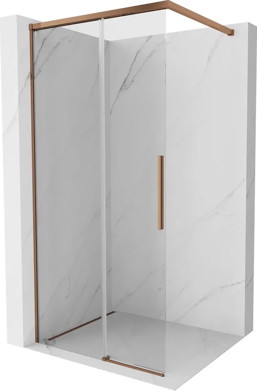 Mexen Rox, sprchová stena 105 x 200 cm, 8mm číre sklo, ružové zlato profil, 8C2-105-003-60-00