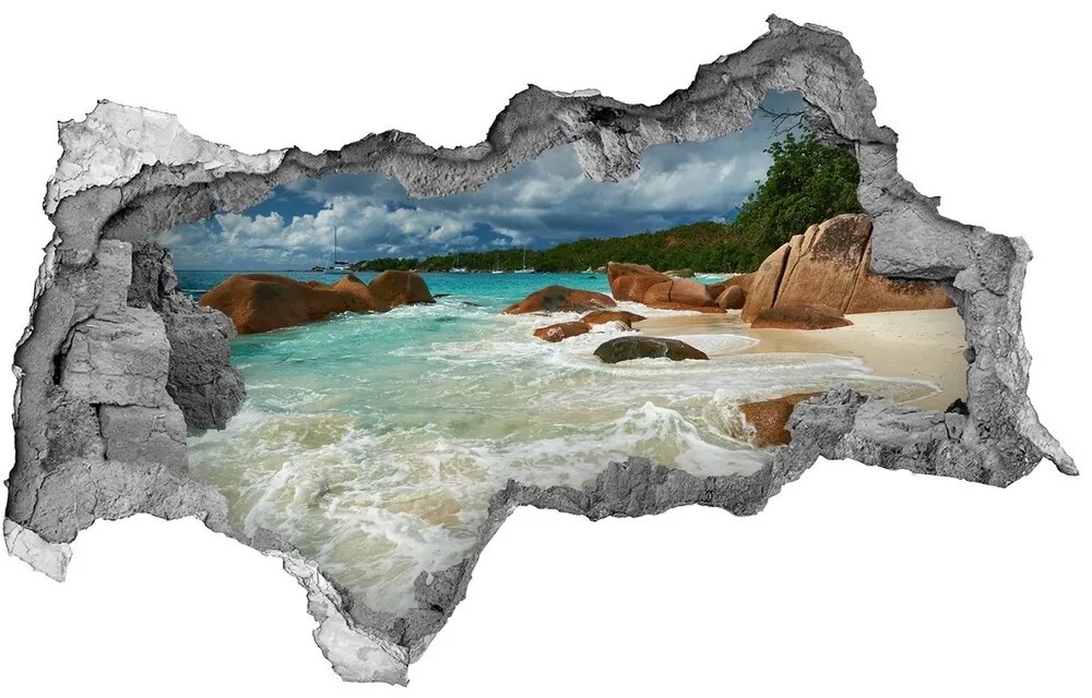 Diera 3D v stene na stenu Beach seychely nd-b-107860755