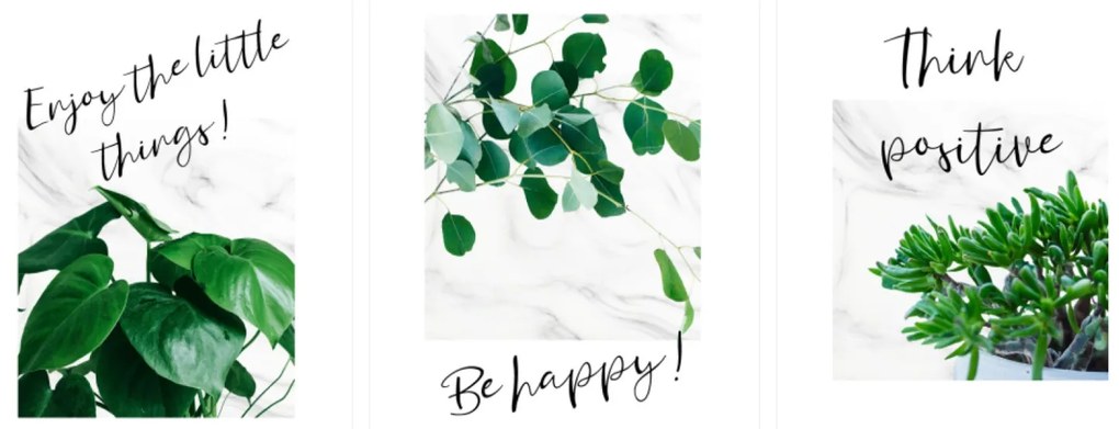 Gario Sada plagátov Be happy - 3 dielna Farba rámu: Bez rámu, Rozmery: 99 x 45 cm