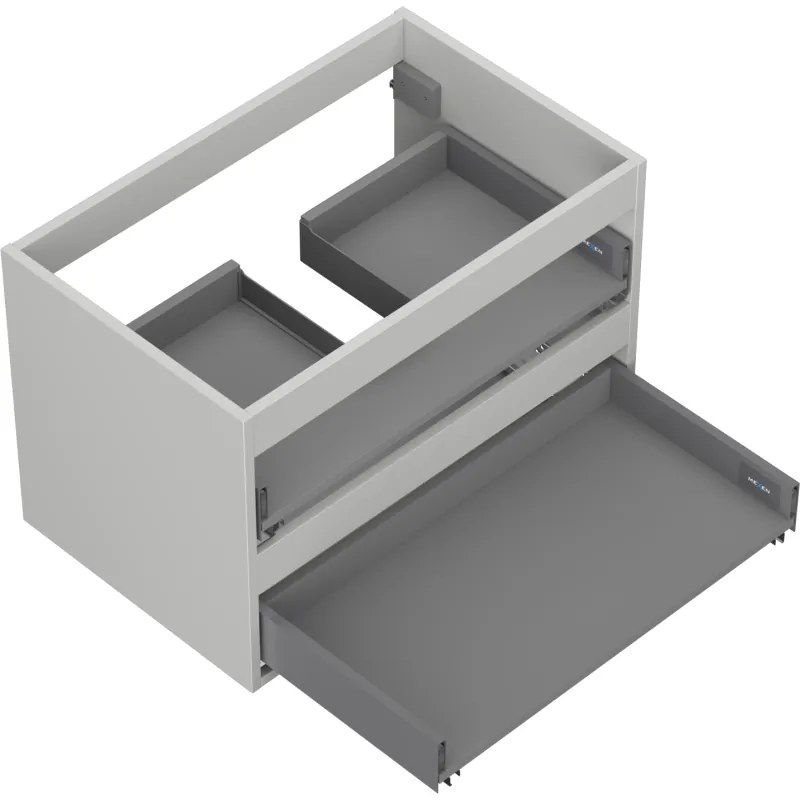 Mexen Box-A, závesná skrinka 70 cm, 2 zásuvky, matná sivá, 91AX0-0700-470-2-62