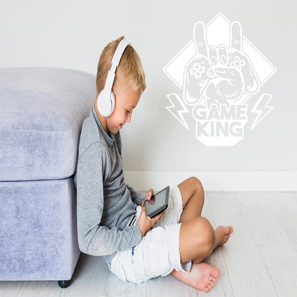 Veselá Stena Samolepka Game King Farba: oranžová, Veľkosť: 40 x 46 cm