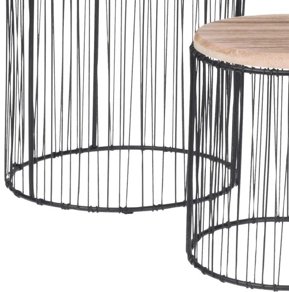 SADA 3x Stojan na kvety pr. 19/23/28 cm čierna/béžová