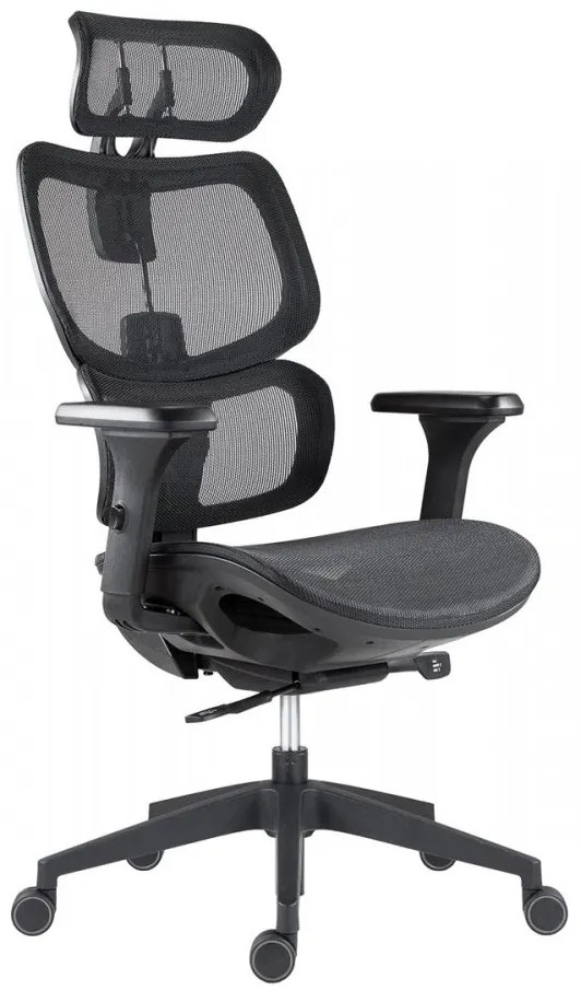 Kancelárska ergonomická stolička ETONNANT — sieť, čierna, nosnosť 130 kg