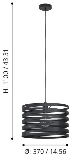 Eglo 99345 - Luster na lanku CREMELLA 1xE27/40W/230V