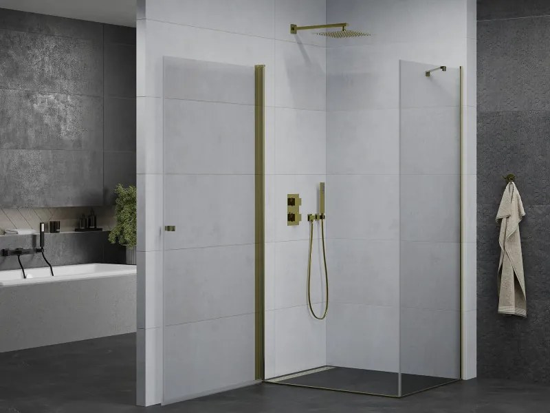 Mexen Pretoria sprchovací kút 70x80cm, 6mm sklo, zlatý profil-číre sklo, 852-070-080-50-00