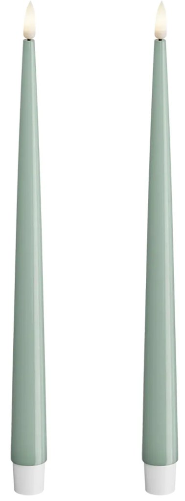 DeluxeHomeart Vysoké LED sviečky Shiny Salvie Green – set 2 ks