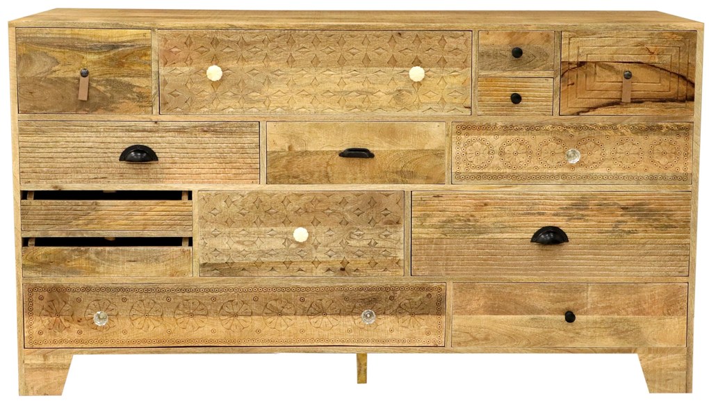 furniture-nabytek.cz - Zásuvková komoda z masívneho dreva mango 160x90x45