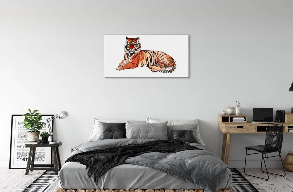 Sklenený obraz maľované tiger 120x60 cm