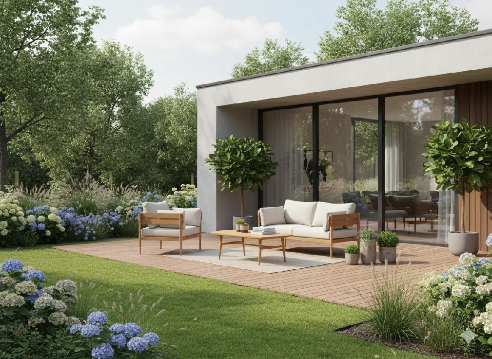 Garden Line Hliníkový nábytkový set „PODGORICA“ (pohovka + 2 kreslá + stôl) hnedá + béžové vankúše