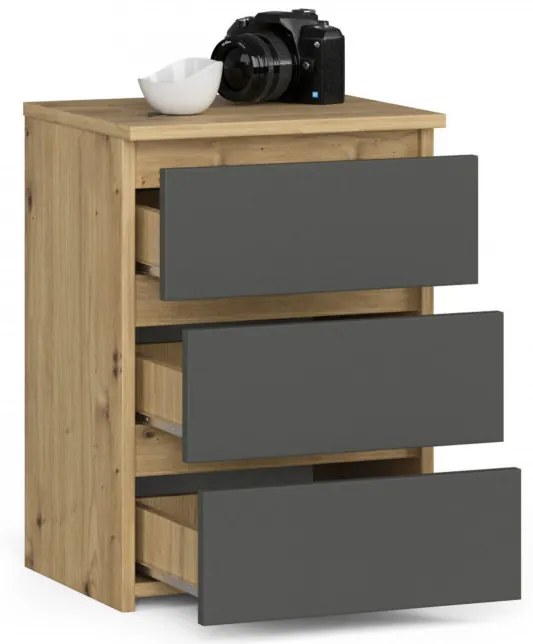 Nočný stolík CL3/40 dub artisan / sivý