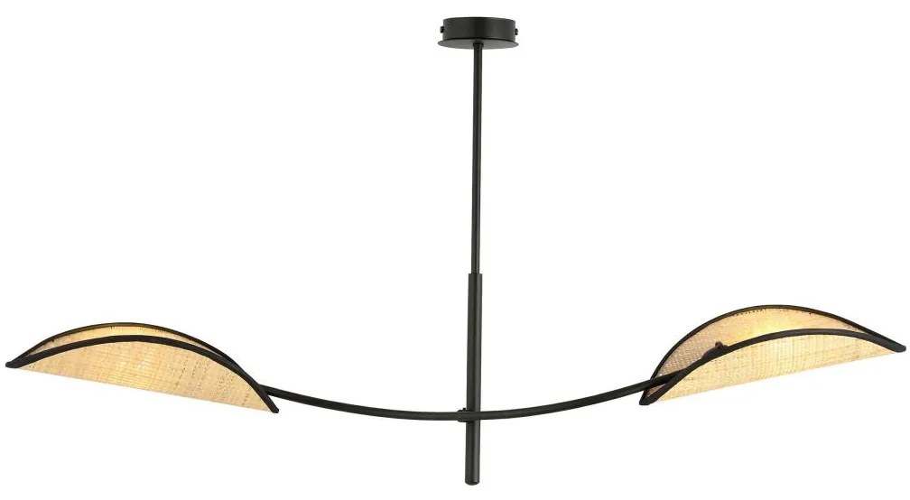 Luster na tyči LOTUS 2xE14/10W/230V čierna/béžová