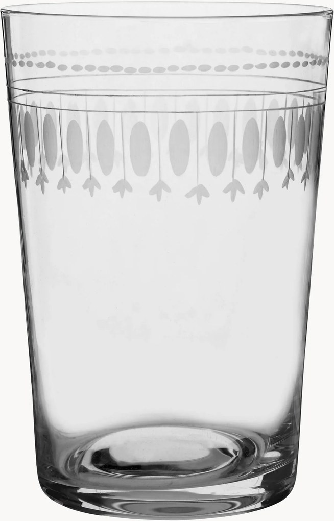 Ručne fúkané krištáľové poháre Ovals, 6 ks