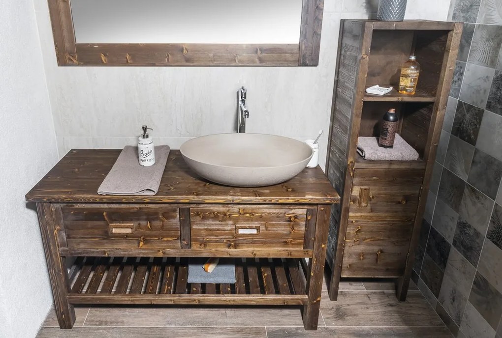 Sapho Sapho, BRAND umývadlová skrinka 100x73x50cm, morený smrek, BA101S