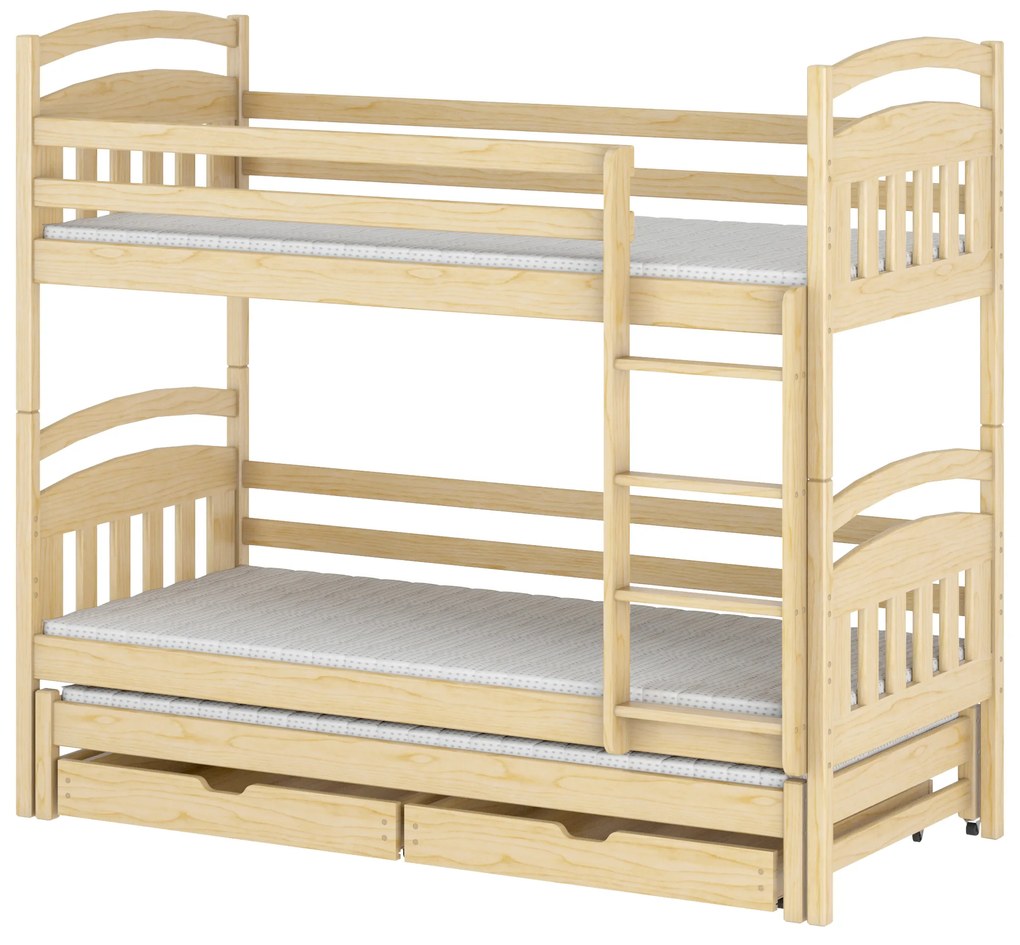 Detská poschodová posteľ 90 cm Anie (borovica). Vlastná spoľahlivá doprava až k Vám domov. 615010