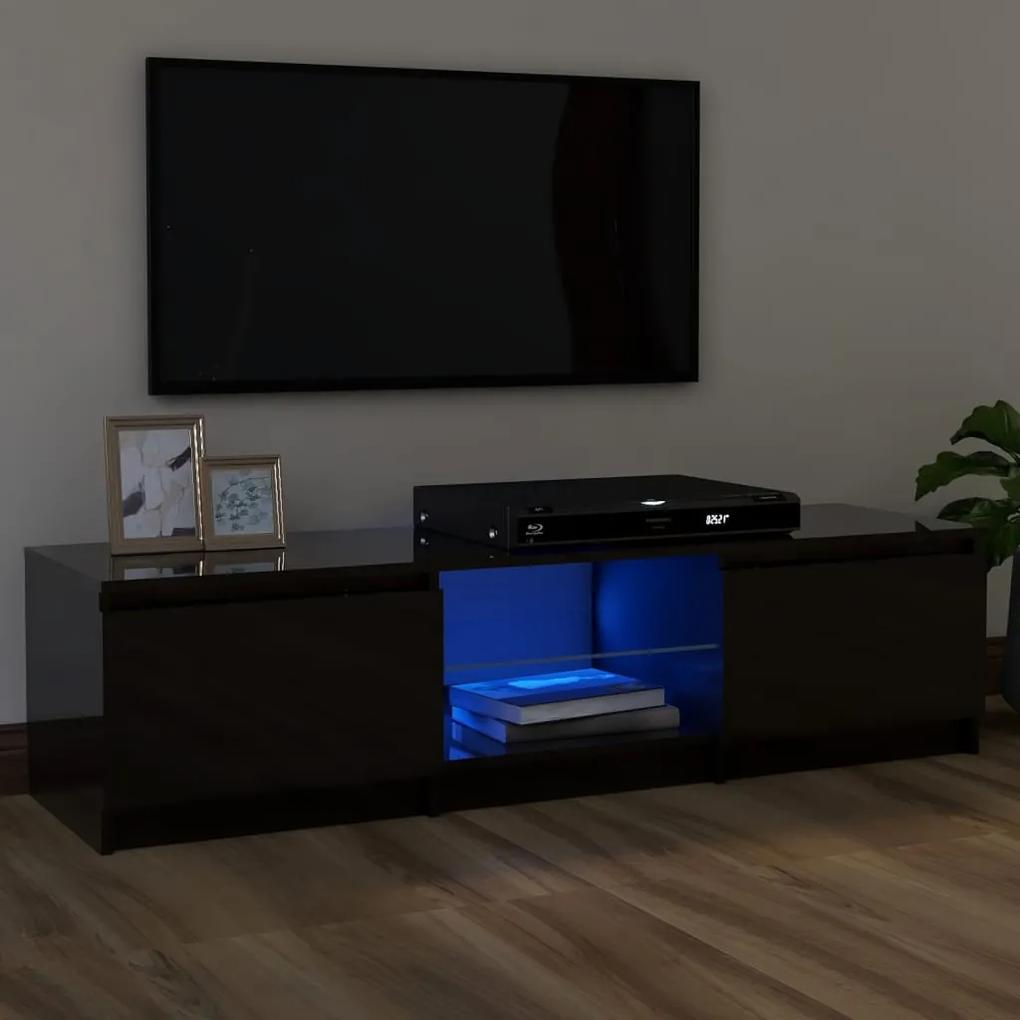 TV skrinka s LED svetlami lesklá sivá 120x30x35,5 cm