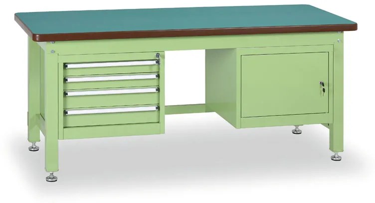 Dielenský stôl GL so závesným boxom a skrinkou na náradie, MDF x PVC doska, 4 zásuvky, 1 skrinka, 1800 x 750 x 800 mm