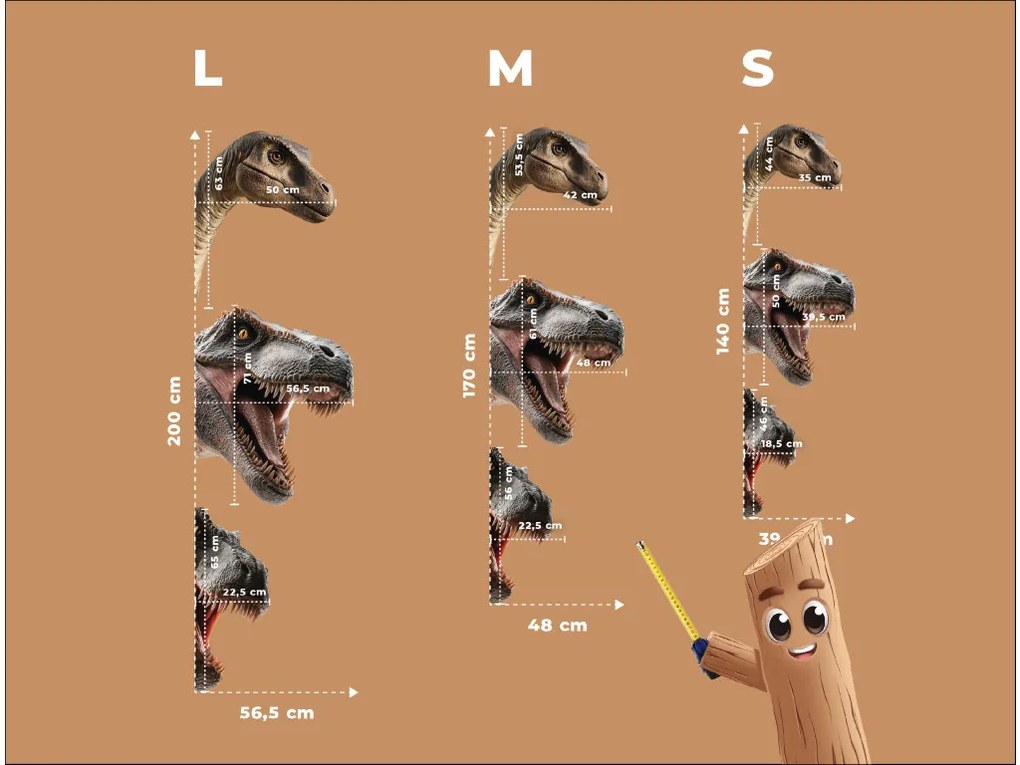 drevko |  Dekorácia na stenu Dinosaury  140 x 395 cm