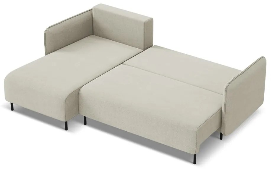 Béžová rozkladacia/s úložným priestorom rohová pohovka (ľavý roh) Luana – Makamii