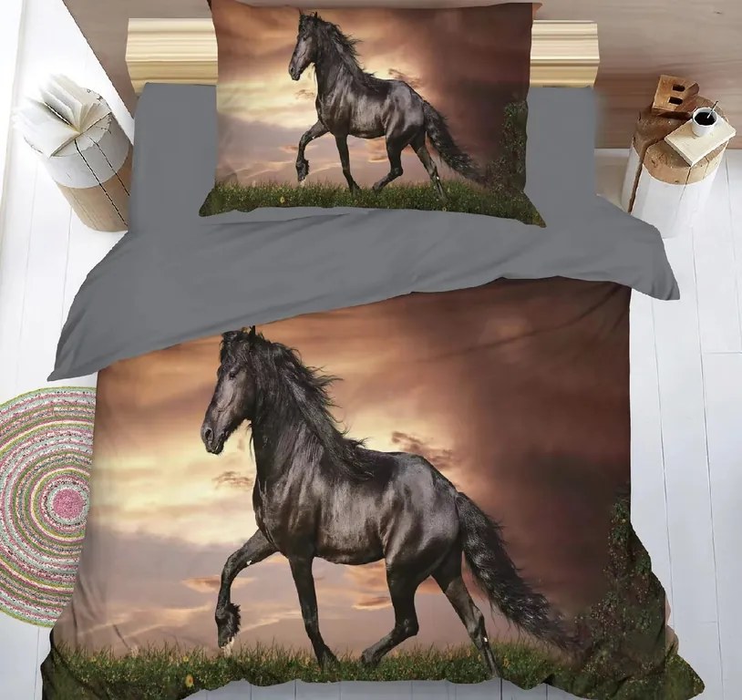 3D obliečky z mikrovlákna KÔŇ hnedé Rozmer obliečky: 70 x 90 cm | 140 x 200 cm