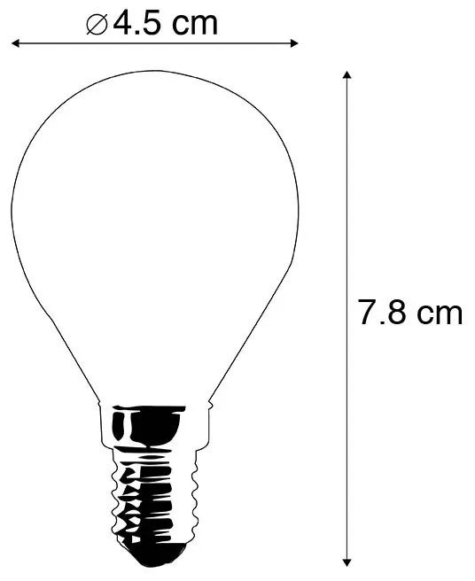 Sada 5 stmievateľných LED žiaroviek E14 Globe P45 5W 470lm 2700K