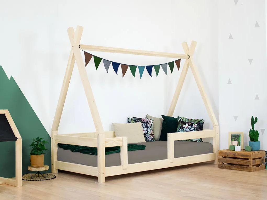 Detská drevená posteľ NAKANA v tvare teepee s bočnicou