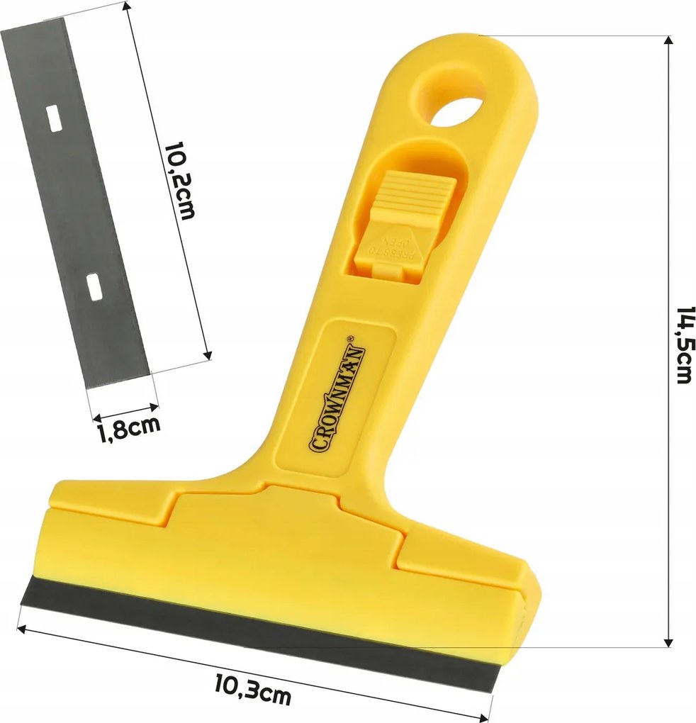 CROWNMAN 145mm škrabka na farby s výmennými čepeľami