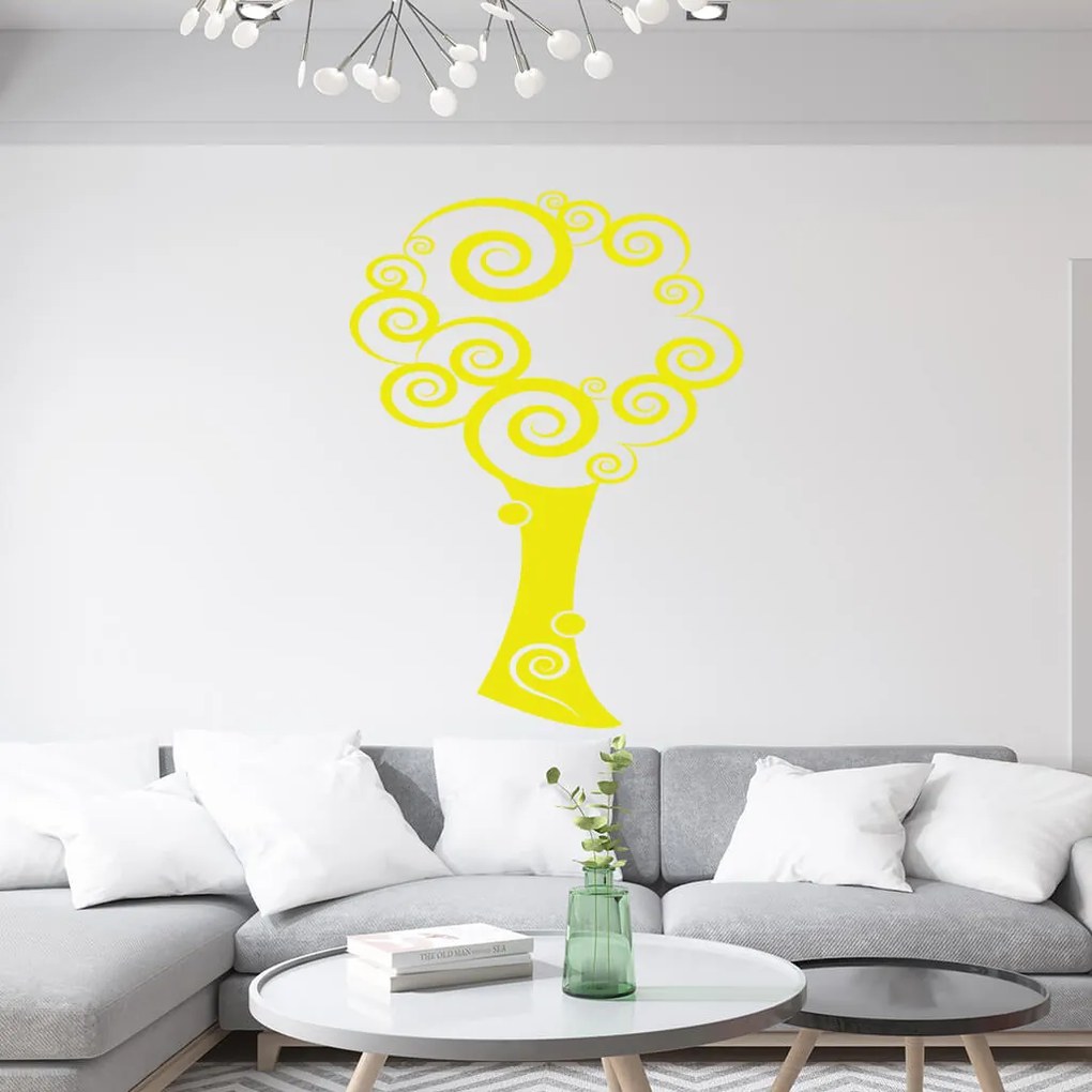 Veselá Stena Samolepka Tajomný strom Farba: oranžová, Veľkosť: 40 x 54 cm