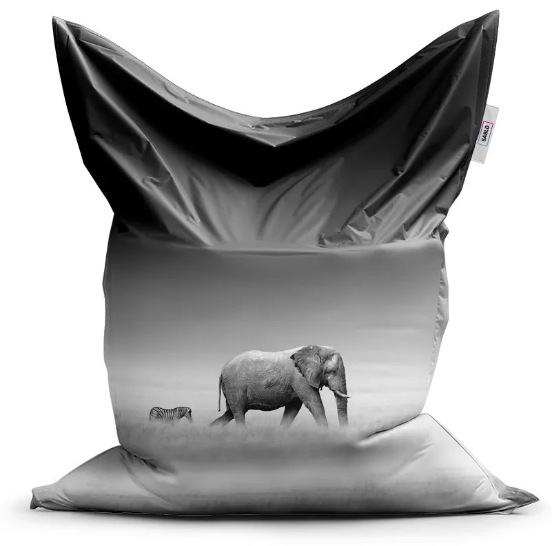 Sablio Sedací vak Slon a zebra - 200x140 cm