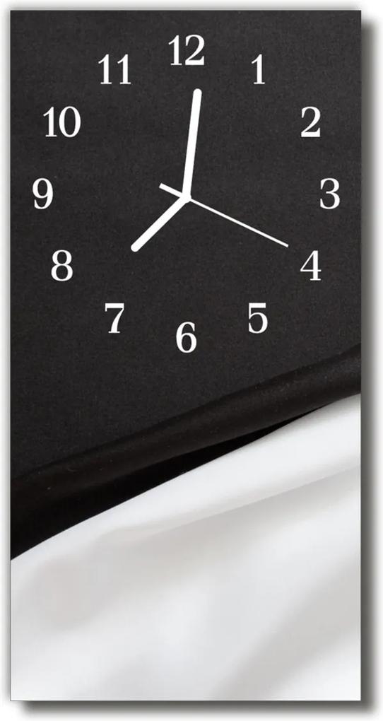 Sklenené hodiny vertikálne  Klasické čierne a biele