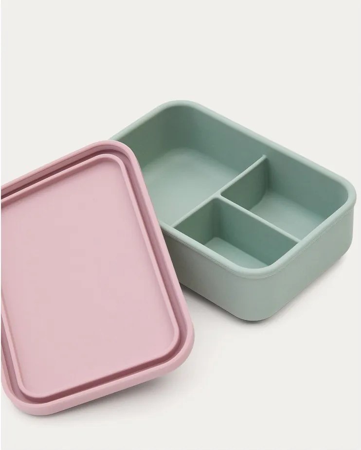 Ružový/tyrkysový silikónový detský desiatový box Lili – Kave Home