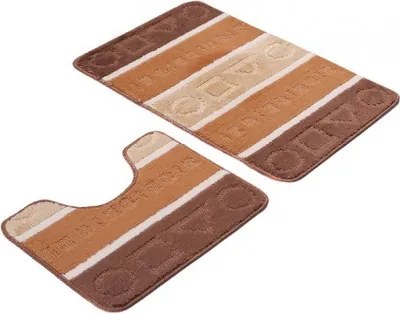 Sada kúpeľňových koberčekov MULTI B5015 FIGURY - hnedý, camel